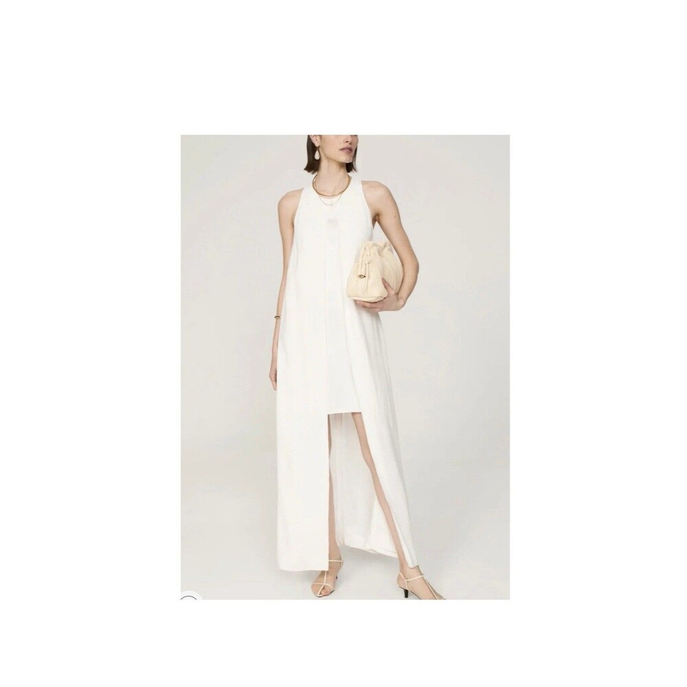 Rosetta Getty White Cape Mini Dress Size 6 Minimalist Vacation Designer $425